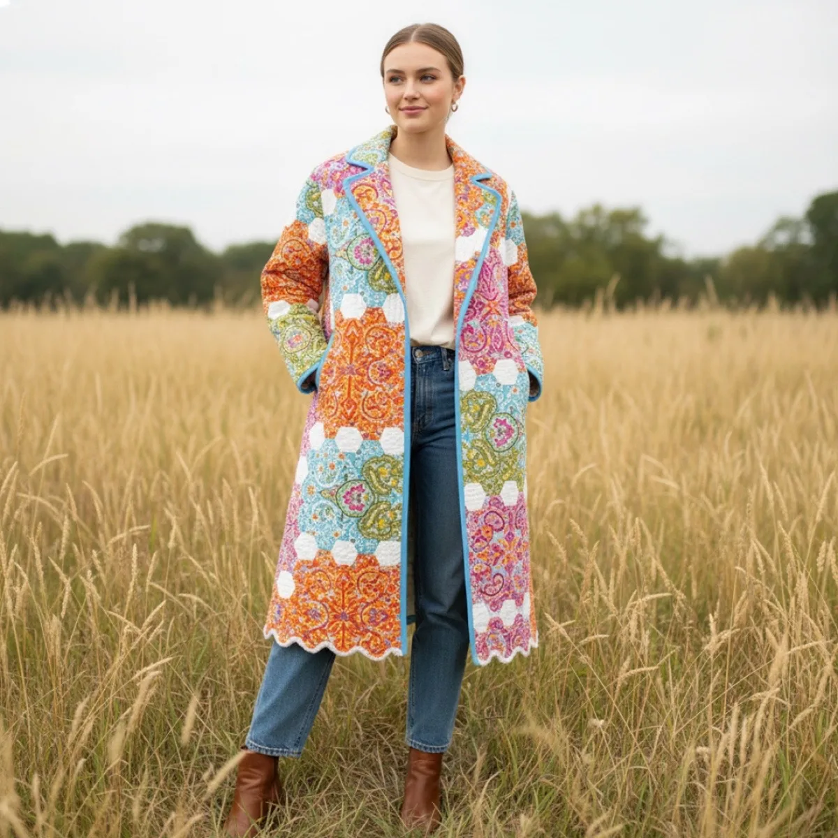 Sunset Patchwork Coat view 6